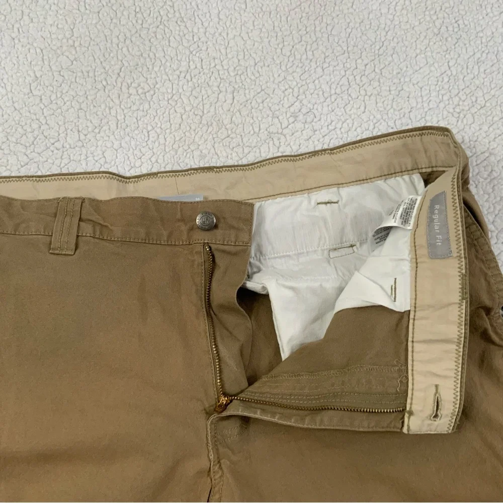 Columbia Cargo Pants 40x32 Tan Straight Leg Hike Camp 6 Pockets Zip Hook & Loop